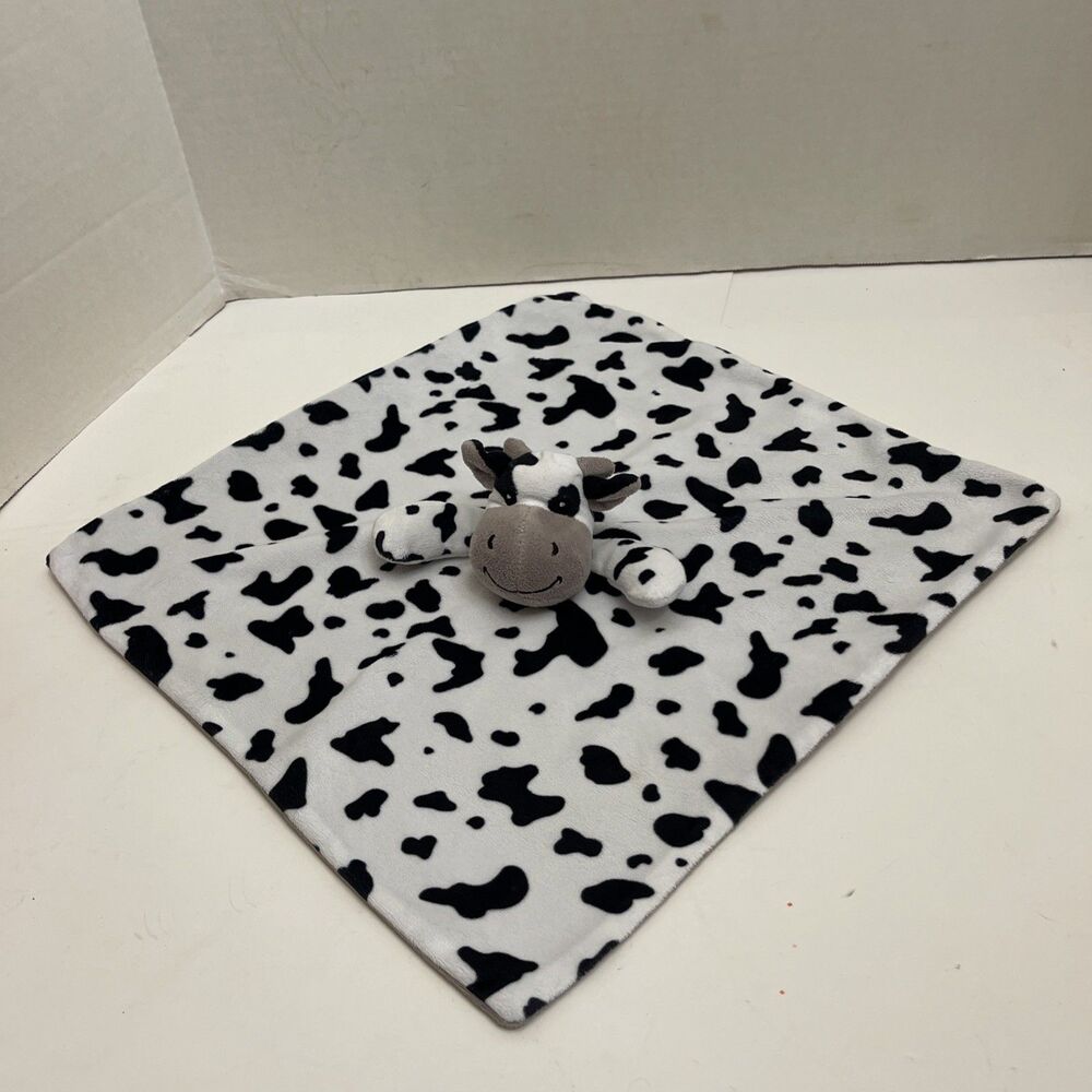 Carter’s Spotted Cow Lovey Baby Security Blanket Black & White Plush 2020 Lovie